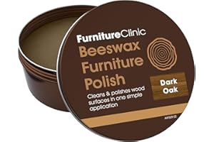 Furniture Clinic Lakier do drewna i mebli w kolorze ciemnego dębu, 200 ml, naturalny wosk do drewna, do wszystkich rodzajów mebli i powierzchni drewnianych, kolor, ochrona i ulepszanie drewna
