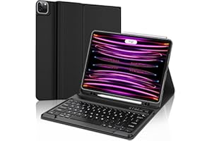SENGBIRCH iPad Pro 12.9 Keyboard Case for 2022 6th Generation / 2021 5th Generation, Detachable Keyboard Case for iPad Pro 12.9 Inch 2022 2021/2020/2018 5th Gen/4th Gen/3th, Black
