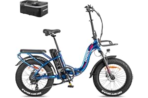 Fafrees Bici Elettrica Pieghevole Uomo Donna, 48V 22.5Ah Bicicletta Elettrica 100-120KM, 4.0" Fat Bike Ebike, 7 Velocità, Carico 150KG, Ufficiale F20 Max 2024 Nuovo
