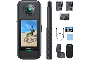 AKASO 360 Creator Combo - 360° Action Camera with 5.7K 360° Video, 72MP Photo, SuperSmooth Stabilization, Horizon Lock, AI Tracking, Invisible Selfie Stick, Touchscreen, 64GB microSD Card