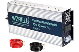 WZRELB 3000W Pure Sine Wave Inverter 12V DC to 230V 240V AC,Car Power Inverter with Dual AC Outlets, LED Display,Off-Grid Portable Power Converter for Home, RV, Truck, Camping