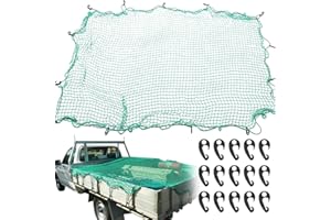 SGZIOO Cargo Net, Safety Cargo Netting, Trailer Cover Net, Cargo Net for Van Pickup Truck Bed with 15 PCS Hook 2m x 3m/6.5ft x 10ft Heavy Duty Luggage Bungee Net for Car SUV Van Trailer Campervans