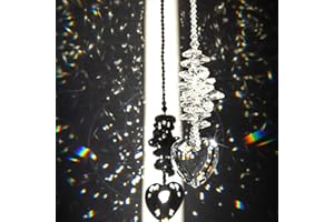 H&D HYALINE&DORA H&D HYALINE & DORA Crystal Rainbow Suncatcher,Glass Rainbow Maker Hanging Clear Heart Prism Sun Catcher for Window