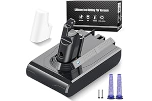 Keenstone 6500mAh Batterie pour Dyson V6 DC62 SV03, Batterie Compatible avec Dyson V6 Animal Pro SV04 SV05 SV06 SV07 SV09 DC58 DC59 DC61 DC72 DC74, 21,6V Li-ION avec Filtres et Vis