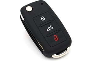 CYK www. CoverYourKey .de Schlüssel Hülle VA für 3 Tasten Auto Schlüssel Silikon Cover von Finest-Folia (Schwarz)