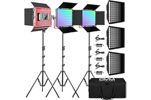GVM 1200D RGB Videoleuchte Softbox, APP-Steuerung 3200K–5600K LED Videobeleuchtung, 360° Vollfarb LED Studiolicht Fotografie Dauerlicht für YouTube Film Streaming Fotografie Studioset, Videolicht Set