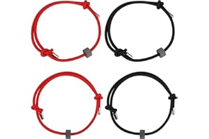 SAVITA 4 Pièces Bracelet Brise-Vitre de Voiture, Dragonne avec Perle en Carbure de Tungstène Outil d'Évacuation d'urgence Brise-Vitre de Sécurité Automobile (2 Noirs, 2 Rouges)