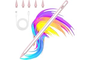 BQSS Stylet pour iPad 2018-2025, avec Recharge Rapide, Précision au Pixel Près & Sensible à l'inclinaison & Rejet de la Paume, pour iPad 11/10/9/8/7/6, Pro 11"/12.9"/13" M4, Mini 6/5, Air 5/4/3/M2
