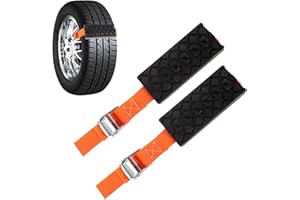 HFDONGL 2 Piezas Cadenas de Nieve de Goma Cadenas de Nieve para Neumáticos Cadenas de Nieve Universales para Coches Cadena para Neumáticos de Invierno Cadena para Llantas Cinturón de Neumáticos Antideslizante