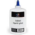 OfficeTree 250 ml Liquid White Glue For Crafts Transparent Drying - White PVA Glue for Crafting - Clear Glue Liquid - PVA School Glue - Paper Craft Glue Strong - Solvent Free Liquid Adhesive
