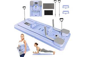 WINGFLY Planche de pilates multifonction pour abdominaux, planche de pilates pliable avec rebond automatique, machine de réformateur de pilates améliorée, équipement d'entraînement de Pilates complet pour