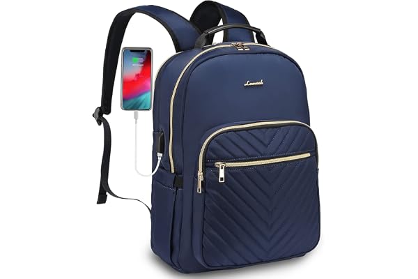 LOVEVOOK Sac à dos Ordinateur Portable Femme 14 15.6 17 18Pouces, Sac a dos Feminin Impermeable Elegant,Sac à dos Femme Antivol,Sac à Dos Grande Capacité Avec USB Port, Pour Collège Affaire Scolaire