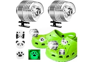 BOZILY Headlights for Croc, Wearable Croc Lights for Shoes,2Pcs Croc Lights for Shoes and 3Pcs Luminous Shoe Charms Decoration for Dog Walking,Handy Camping,Home Life,Jogging