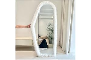 UYRIE Fluffy Mirror Frame Cover for Arched & Full-Length Mirrors (59"x16") – Stretchy, Non-Slip Fit, 6 Neutral Colors – Soft & Durable Décor (Mirror Not Included)