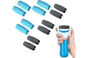 SUNNIFLY 12 Pezzi Rullo Ricambio per Scholl Velvet Smooth, per la Rimozione di Calli e Callosità per Un'efficace Cura dei Piedi, Testine di Ricambio a Grana Grossa e Medio Grossa