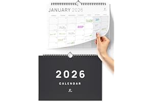UNITURE Wall Calendar 2026 UK - Calendar 2026 Month to View - 12 months calendar January 2026 to December 2026 (12 months) - Family Calendar for Easy & Efficient Planning - Large DIN A4 wall planner 2026