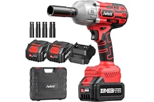 Avhrit Cordless Impact Wrench 1/2, High Torque 700Ft-lbs(950N.m) Electric Impact Gun w/ 2X 4000mAh Battery, Fast Charger & 4 Sockets, Power Impact Driver for Car Tires Truck