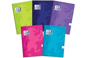 Oxford Touch notatnik A4, 60 arkuszy, w linie, 5 sztuk, różne kolory