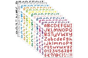 LZLPACKING 1800 Pieces 24 Sheets 12 Colors Self Adhesive Vinyl Letter Number Stickers Kit, Mailbox Numbers Sticker for Mailbox, Alphabet Number Stickers, Decals for Sign, Kitchen,Door, Business, Address Number