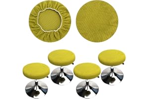 ‎HUALISIJI HuaLiSiJi Hockerbezug Rund 30-40cm Bezug Hocker Rund Elastischer Hocker Rundbezug, Waschbar Pflegeleicht Weich und Langlebig,für Runde Oder Quadratische Hocke (4 Stück Grün)