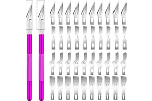 Artcut Cutter Di Precisione 42 Pz Taglierino Di Precisione, 2 Pz Bisturi con 40 Lame Taglierino, Bisturi Modellismo Taglierino Mini Cutter, Bisturi per Pane, Taglierino Piccolo (Viola)