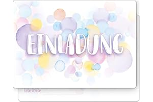 ‎BERILUDESIGN beriluDesign 12 Einladungskarten zum Kindergeburtstag - Geburtstagseinladung Aquarell