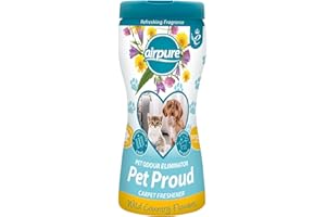 airpure PET Proud Carpet Freshener 500g, Odour Eliminator, Flowers Fragrance, White