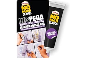 Pattex No Más Clavos Des-Pega, adhesivo de montaje fuerte y fácilmente, resistente al agua con poder de fijación de hasta 6 kg y alto agarre inicial, transparente, 44 g (El embalaje puede variar)