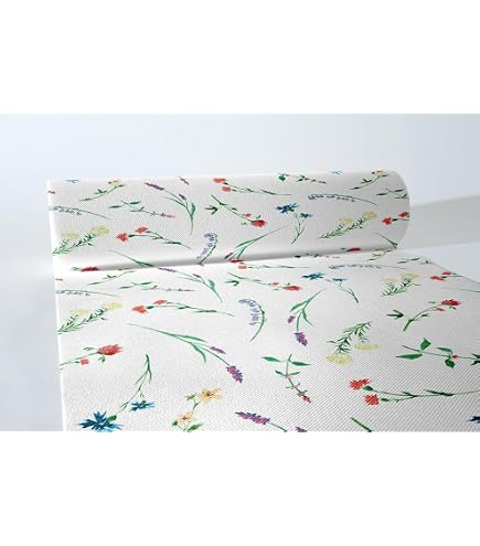 Sovie HORECA Linclass® Airlaid Tischläufer „Melanie“ – 40 Cm X 24 M, Mit Schneeglöckchen-Design, Perforiert Alle 120 Cm