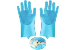DHSBGWSX 1 paire de gants de bain pour chien - Équipement de nettoyage pour chien - Gants de toilettage portables pour chien - Nettoyeur de pattes de chien - Gants de préhension pour animaux de