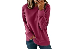 SMENG Sweatshirt Damen Locker Sweat Pullover Langarmshirt Baumwolle Tops Elegant