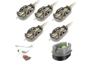 Funmo 6 Pcs Fishing Feeders - Quick Release & Inline Method, 20g-60g Weights