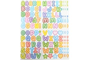 LUENHEGO Letter Stickers 360PCS Small Alphabet Stickers Self Adhesive Coloured Letters Vinyl Alphabet Decals Stick On Letters for DIY Craft Scrapbooking Greeting Cards Water Bottles, 1.5cm