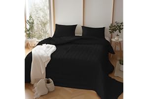 CLARA HOME MILANO CLARA HOME Copriletto Matrimoniale 2 Piazze Trapuntato Color Nero, Coperta in Pregiato Raso Satin, Elegante e Semplice, Ideale Autunno Primavera, Made in Italy