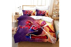 LKFFHAVD - Marvel Avengers Spider-Man - Parure de lit - Housse de couette - 135 x 200 cm - Impression 3D - Motif : Peter Parker - Housse de couette + taies d'oreiller pour enfants (220 x 240 cm, 24)