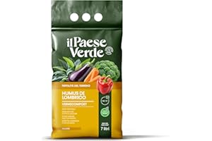 Il Paese Verde Humus Di Lombrico 7L - 18mq Fertilizzante Naturale e Organico Per Piante – Aumenta la Fertilità e Migliora la Struttura del tuo Terreno - Prodotto Consentito In Agricoltura Biologica