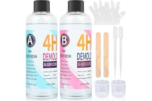 IModeur 16oz Crystal Clear Epoxy Resin Kit - No Yellowing, No Bubble, UV Resistant for Beginners - 8oz Each of Resin and Hardener for Jewelry, Art Crafts, Casting