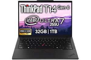 Lenovo (Upgraded) ThinkPad T14 Gen 5 Business Laptop 14" FHD+ IPS, Intel Ultra 7 155U, 32GB DDR5 RAM, 1TB SSD, 5MP Webcam, Fingerprint, Backlit, Wi-Fi 6E, 2 Thunderbolt 4, AI PC, W11P,
