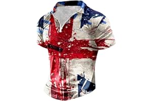 NNGOTD Mens Union Jack T Shirt UK British Flag Polo Shirts 2024 King Charles Coronation Golf Shirts Short Sleeve United Kingdom Men T-Shirts Tops London Embroidery Golf Tennis Cotton T-Shirt Tees