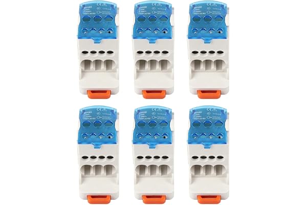 6 stycken UKK-80A terminalblock distributionslåda för DIN skena