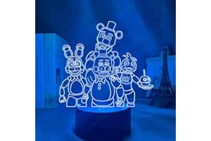 ANJINGUANG FNAF lampki nocne dla dzieci iluzja 3D lampka nocna 7 zmieniających się kolorów oświetlenie do spania z inteligentnym przyciskiem dotykowym urocza ciepła kreatywna dekoracja idealna sztuka i rzemiosło