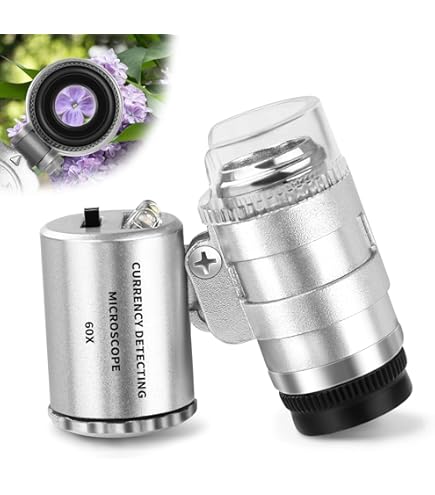 9595W 60X Loupe LED UV Light Mini Mobile Phone Clip Microscope