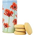Floral Biscuit Tin Gift - Christmas Biscuits Gift Set, Scottish Shortbread Biscuits Gift Box, Festive Biscuits Tin Hamper, Family Biscuit Box - Novelty British Gifts for Women, Men - Poppy