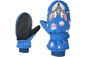 BOOAEE Gants d'hiver pour homme et enfant - Gants de ski - Gants de vélo - Gants d'hiver pour homme - Gants de neige - Gants de sport pour garçons et filles de 5 à 10 ans - Ski - Course à pied - Cyclisme -