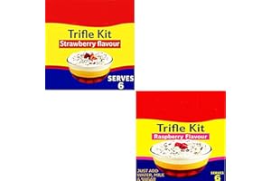 ASOKOBOX COLLECTIONS Classic Trifle Kit Duo Bundle - With Strawberry & Raspberry Flavours (2 x 141g) - Indulgent Dessert Mix with Sponge Fingers, Custard, Jelly, Topping & Sprinkles - Each Kit Serves 6
