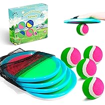 Balle Raquette Scratch Jeux, Jeu Catch Ball And Toss, Avec 4 Pagaies Et