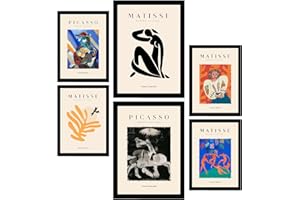 Nacnic Set mit 6 Postern von Picasso und Matisse. Abstrakte Gemälde. Drucke des Fauvismus und Surrealismus für Innenarchitektur und Dekoration. A3 & A4 ohne Rahmen.
