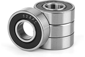 JESUSTREE 4 Pièces 698-2RS Roulement à Billes à Double Étanchéité 8x19x6mm, sans frottement, Acier au Chrome et Pré-lubrifiés, pour Skateboard, Scooter Miniature, Planches de Skate, patins à roulettes