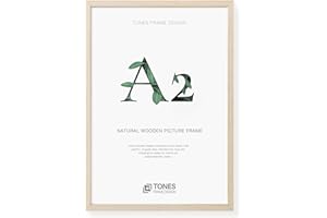 TONES FRAME DESIGN A2 Photo Frame, 42 x 59.4 cm, Wooden Picture Frame with Oak Veneer, Shatter-Resistant Plexiglass, Wall Frame for Portrait or Landscape, Posters, Prints, Artwork