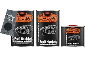 TRISTARcolor Pintura automotriz Set bote listo para pulverizar para Opel Z20R Saphirschwarz Metallic/Black Sapphire Metallic Pintura base + pintura transparente de 2 componentes 2,5 l